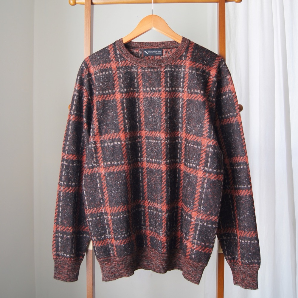 Incalpaca TPX Plaid Design Sweater